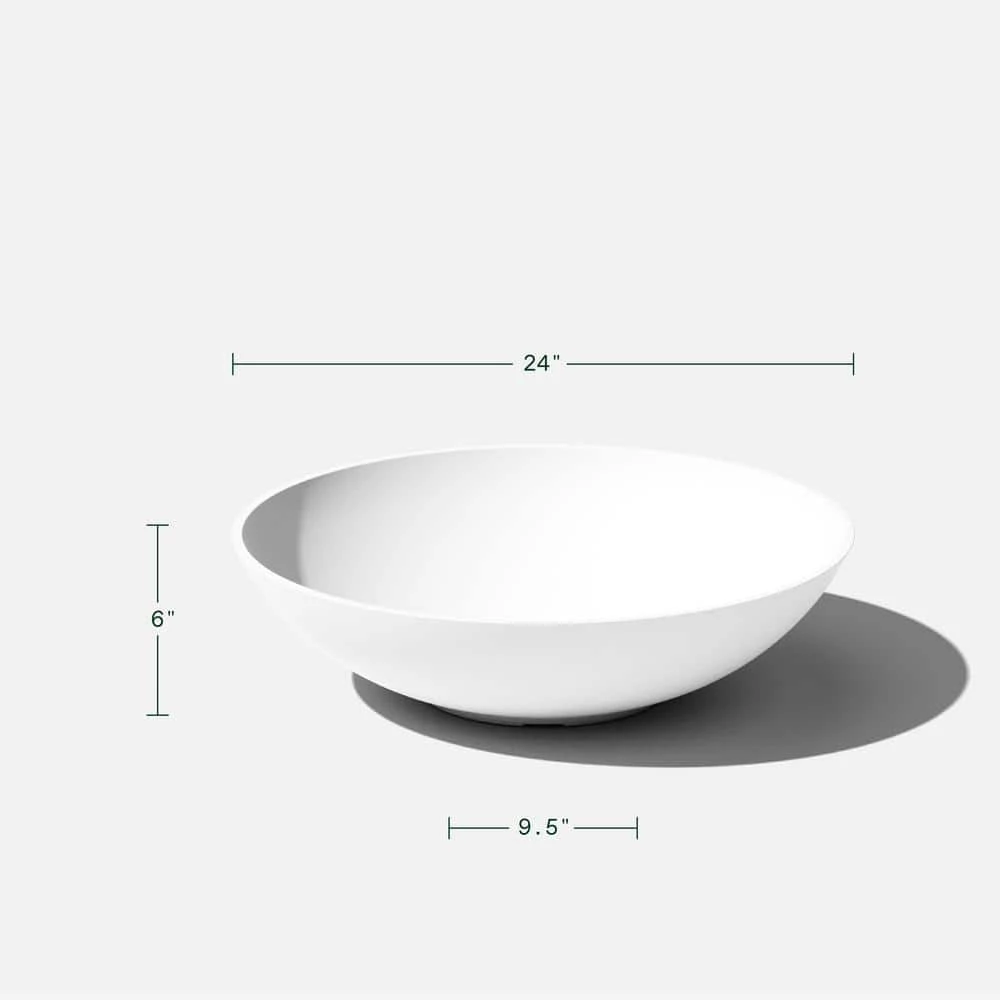 Veradek Lane Bowl 24 in. White Plastic Round Planter - Image 7