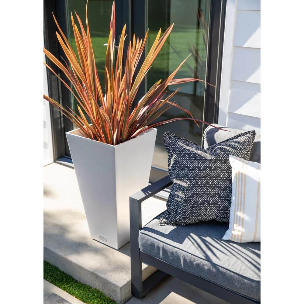 Veradek Midland 30 in. White Plastic Tall Square Planter - Image 4
