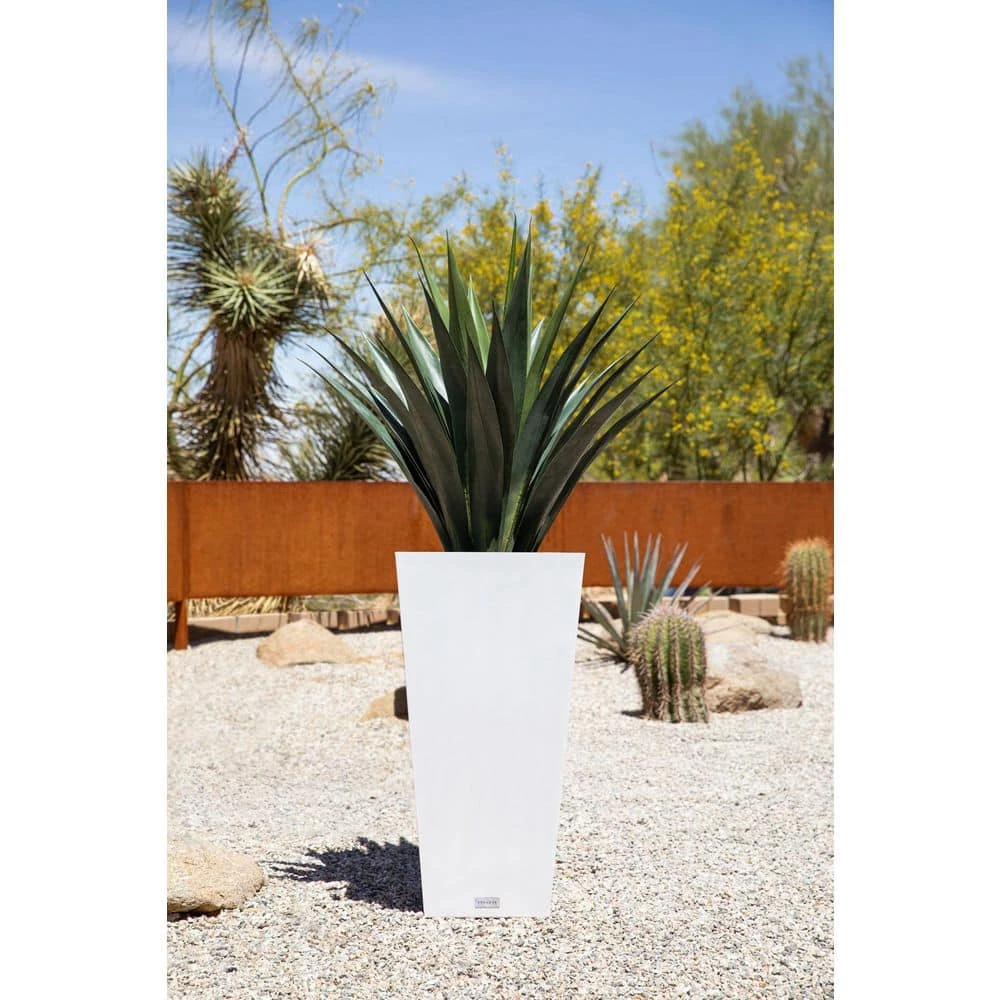 Veradek Midland 30 in. White Plastic Tall Square Planter - Image 5