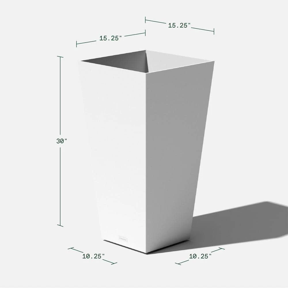 Veradek Midland 30 in. White Plastic Tall Square Planter - Image 7