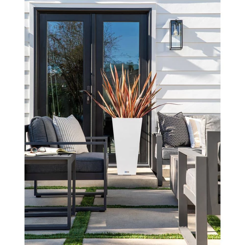 Veradek Midland 30 in. White Plastic Tall Square Planter - Image 6