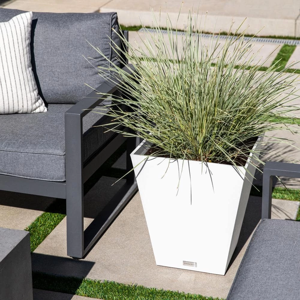 Veradek Nobleton 18 in. Square White Plastic Planter - Image 5