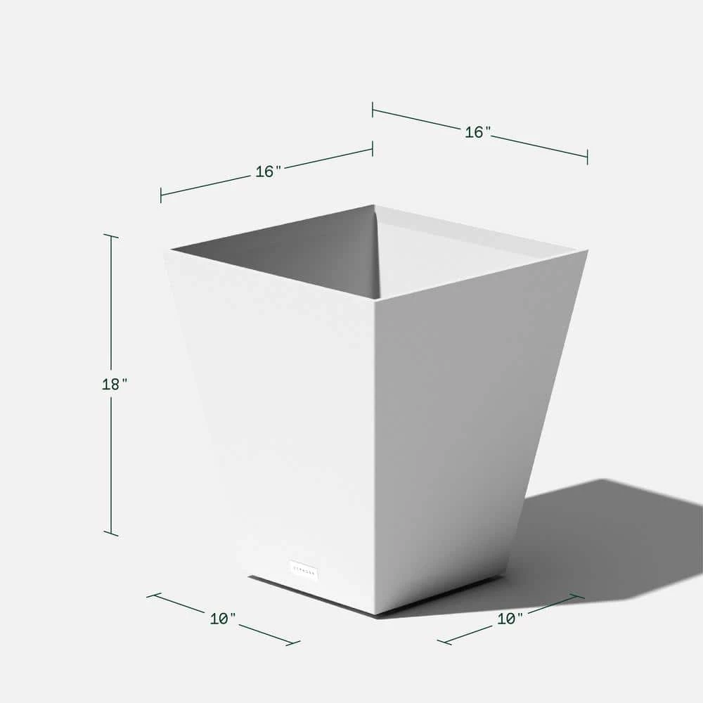 Veradek Nobleton 18 in. Square White Plastic Planter - Image 7